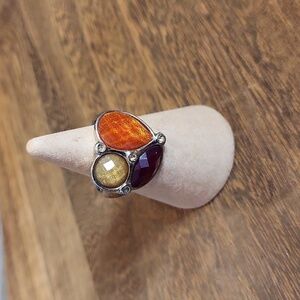 Premier Designs Faceted Gemstones Rhinestone Detail Poppy Ring, 7.5